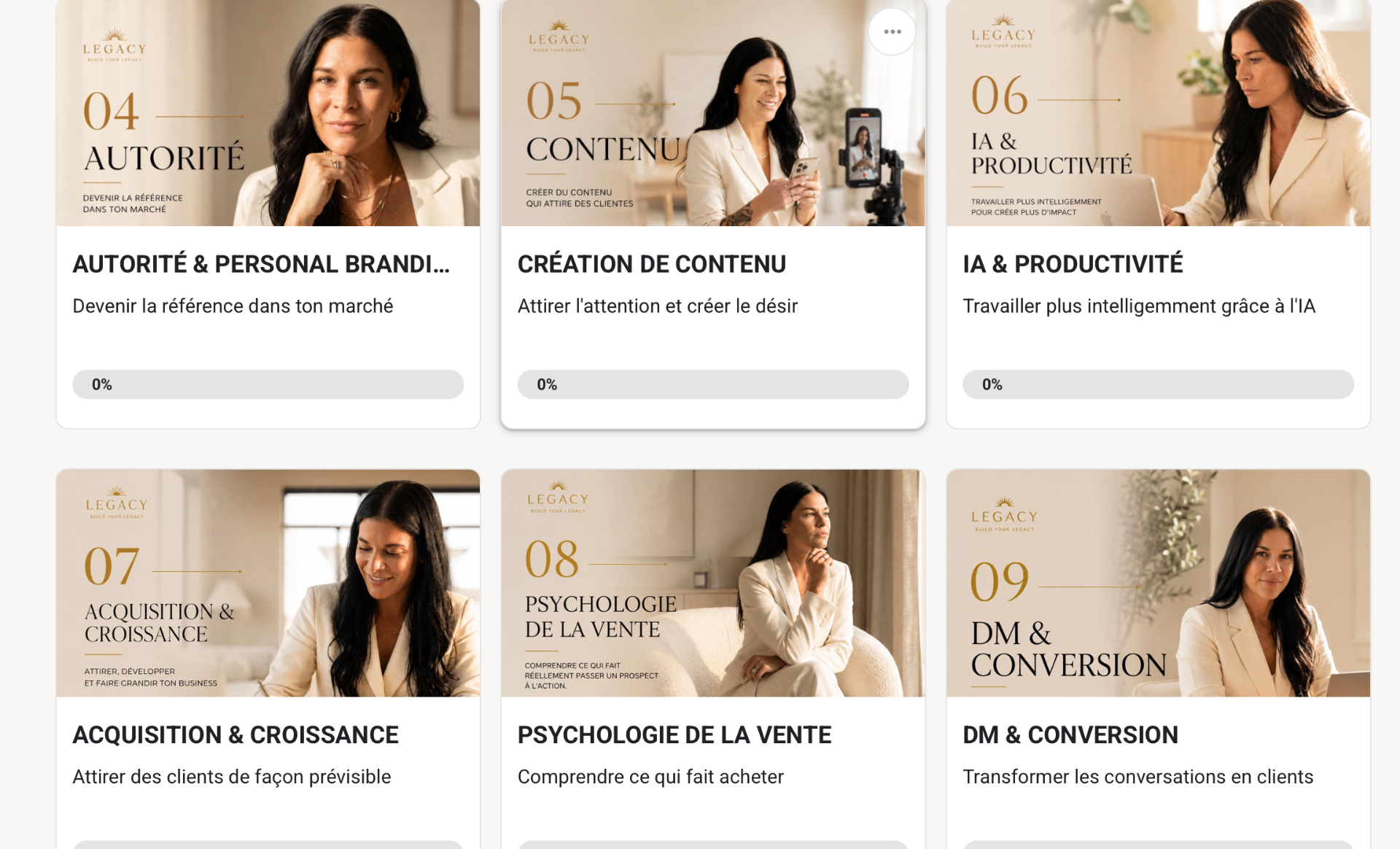 Coachings de groupe hebdomadaires Legacy