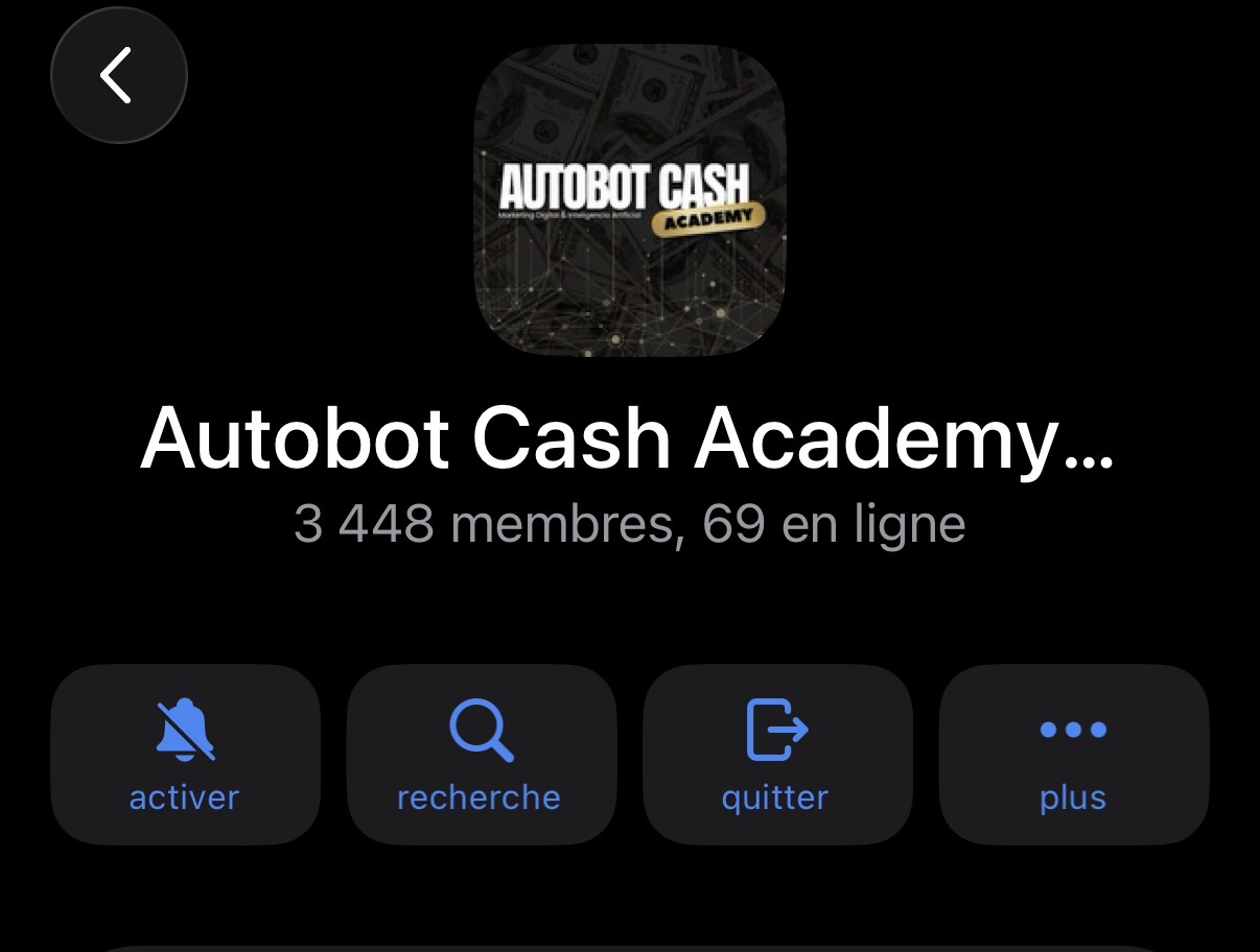 Communauté Telegram Autobot Cash Academy